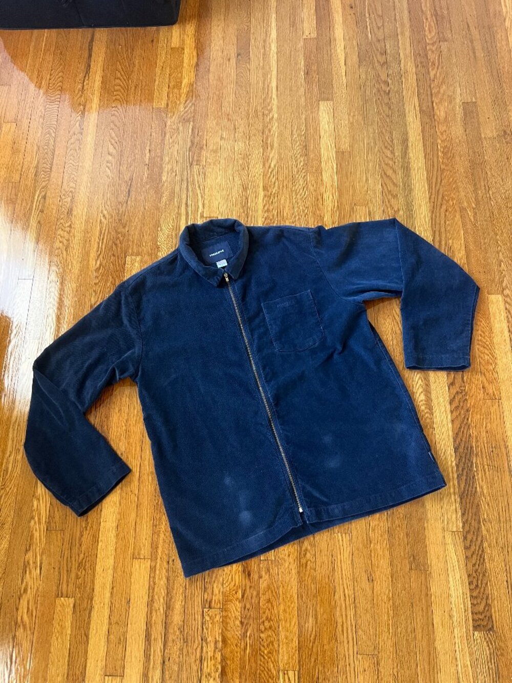 Vintage Fresh Jive 80s/90s Skater USA Made Textured Blue Zip-Up Jacket - Large